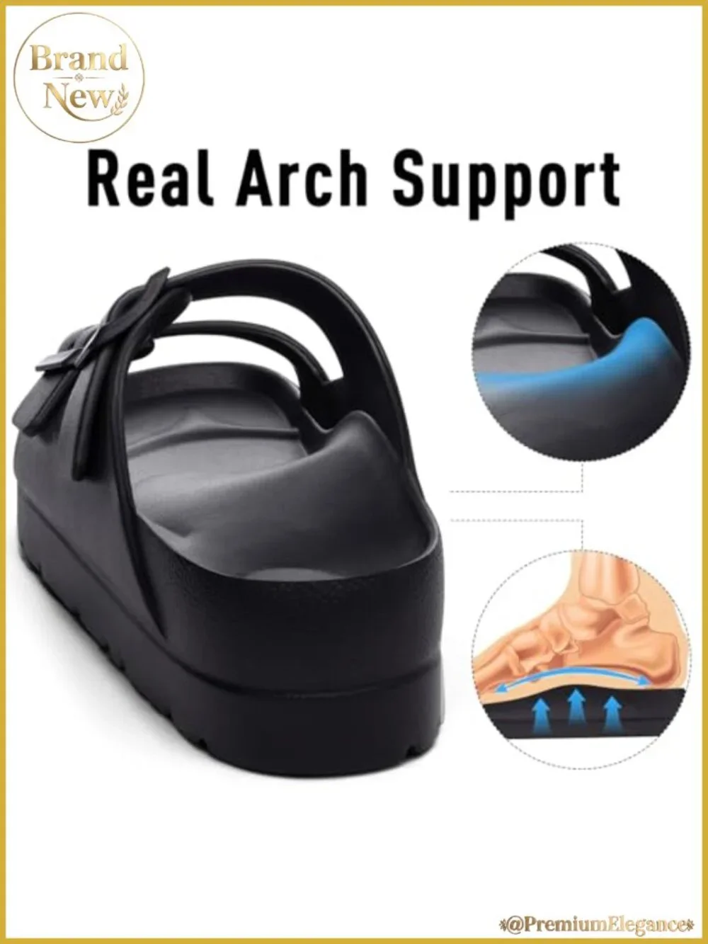 Platform Sandals with Arch Support Comfortable EVA Slides